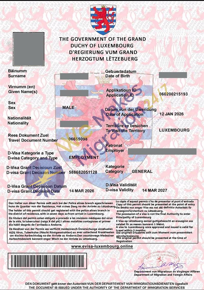 Visa approval letter